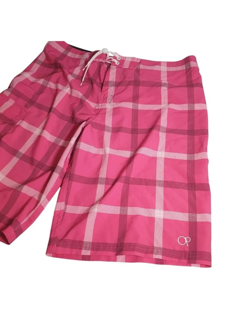 OP Mens Pink Plaid Board Short OPFlex Size 36 (measure 38) Quick Dry Lightweight